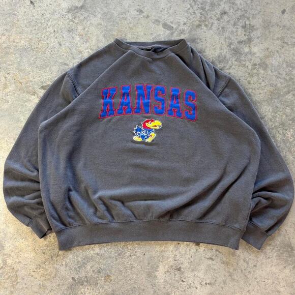 90s University Of Kansas Embroidered Crewneck - Picture 1 of 5